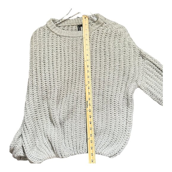 Moon & Madison Knit Sweater Grey & Metallic Silver Cardigan Size M - Picture 5 of 10